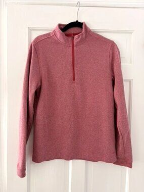 Rhone Men's Heather Red Quarter Zip Sweater Knit Pullover Size S